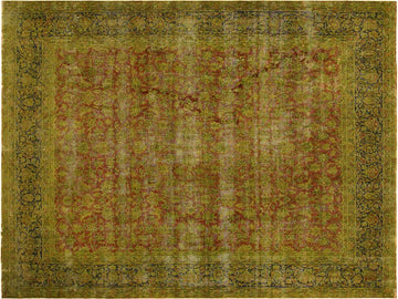 handmade Vintage Rust Blue Hand Knotted RECTANGLE 100% WOOL area rug 10x13